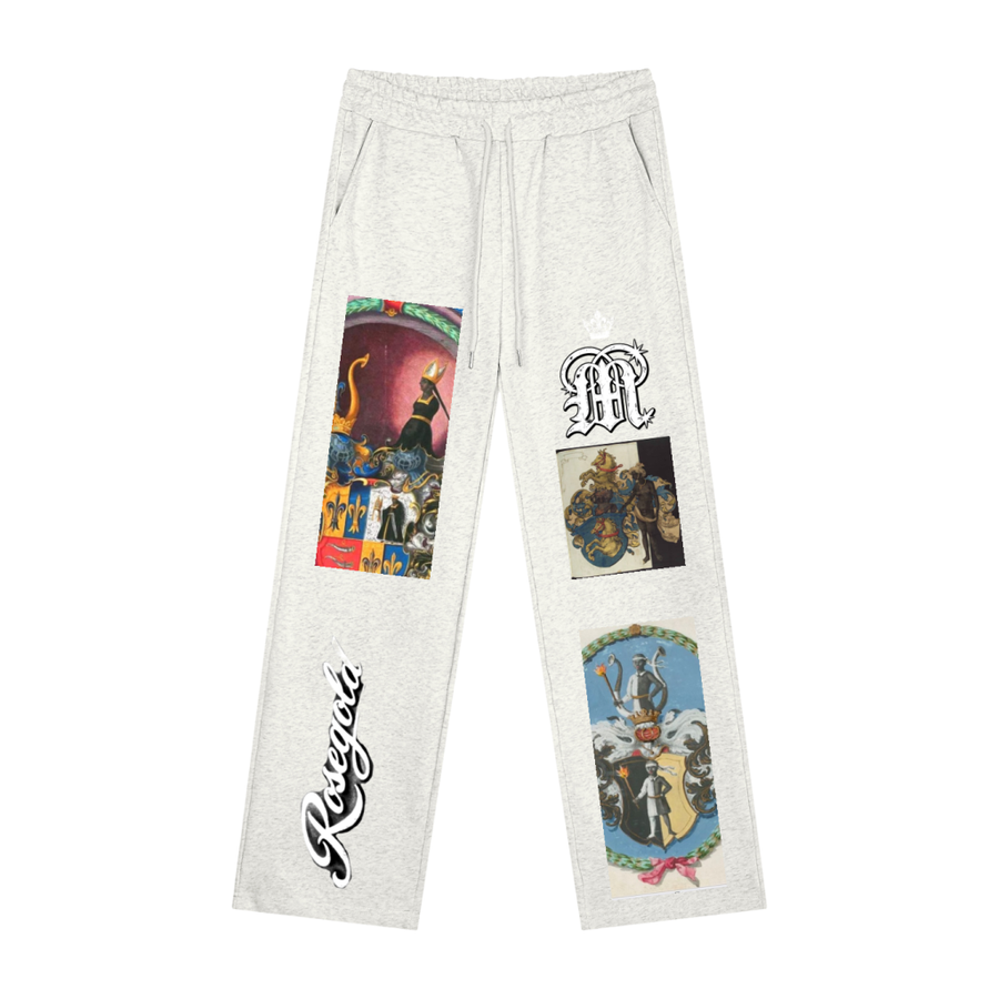 Sacred Sovereignty Collage Sweatpants — Light Heather Gray — front