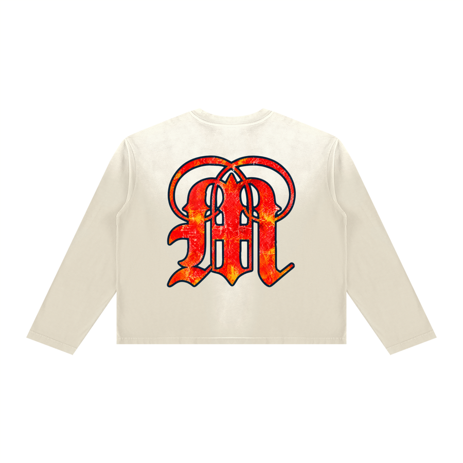 House of Medici Collage Boxy Long Sleeve — Cream — back
