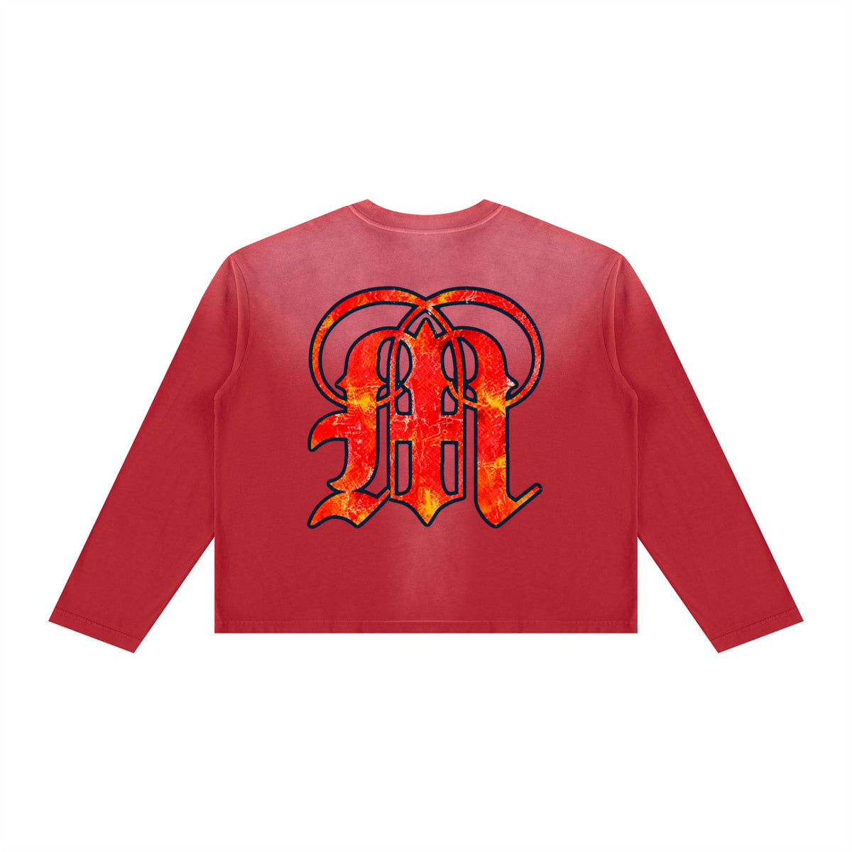 House of Medici Collage Boxy Long Sleeve — Red — back