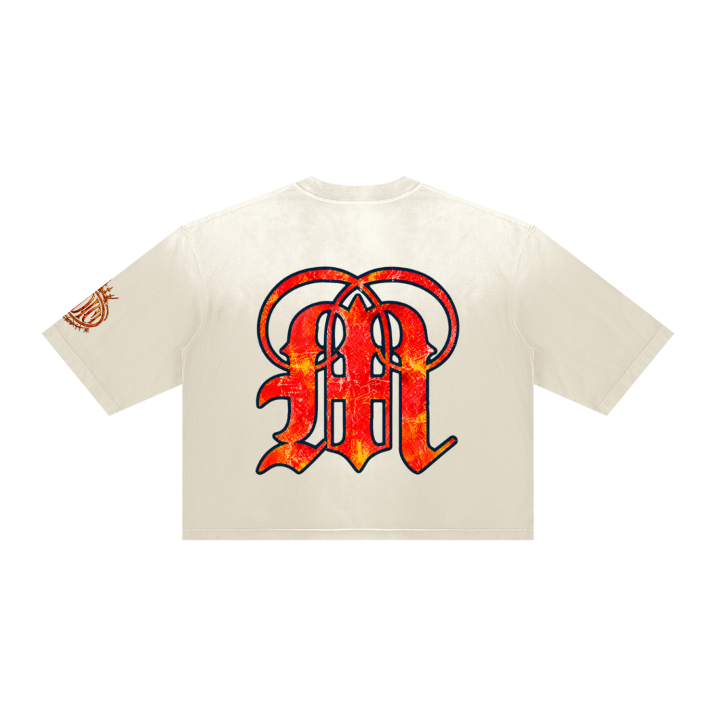 House of Medici Collage Boxy Tee — Cream — back
