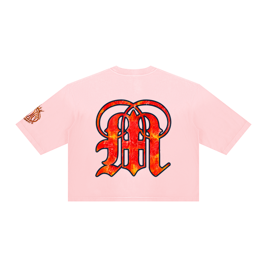 House of Medici Collage Boxy Tee — Pink — back