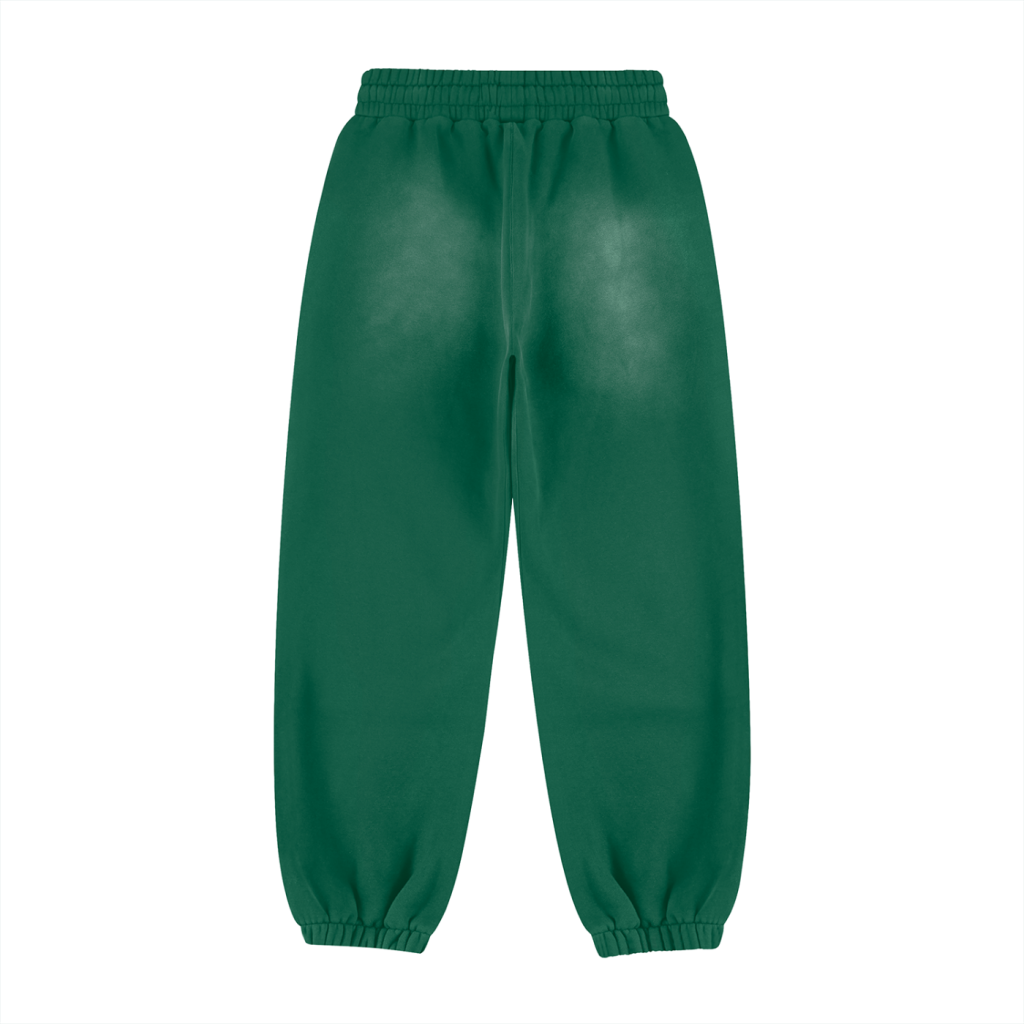 Medici M Vintage-Wash Fleece Joggers — Forest Green — back
