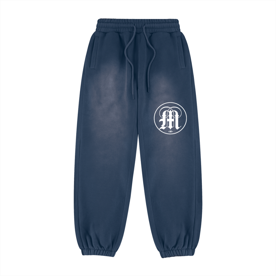 Medici M Vintage-Wash Fleece Joggers — Navy — front